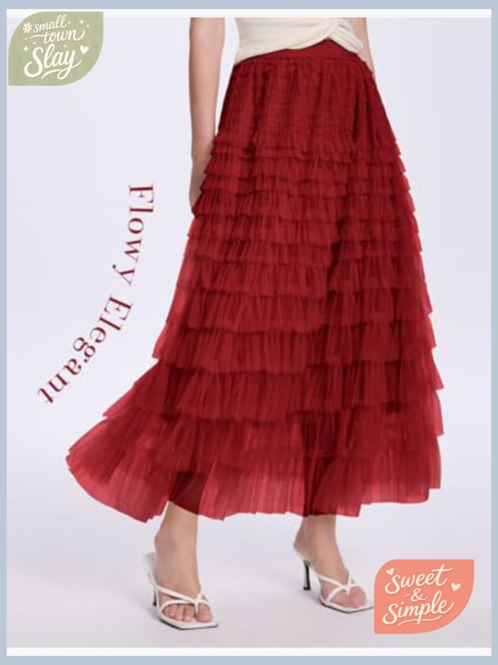 High Waist Tulle Maxi Skirt A-Line Flowy Party Wedding Guest - Picture 4 of 7